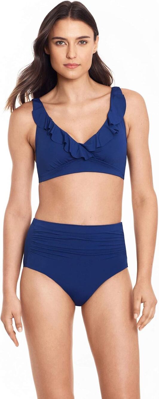 Polo Lauren Ralph Lauren Beach Club Solid High-Waisted Bottoms sz 14/XXL Navy